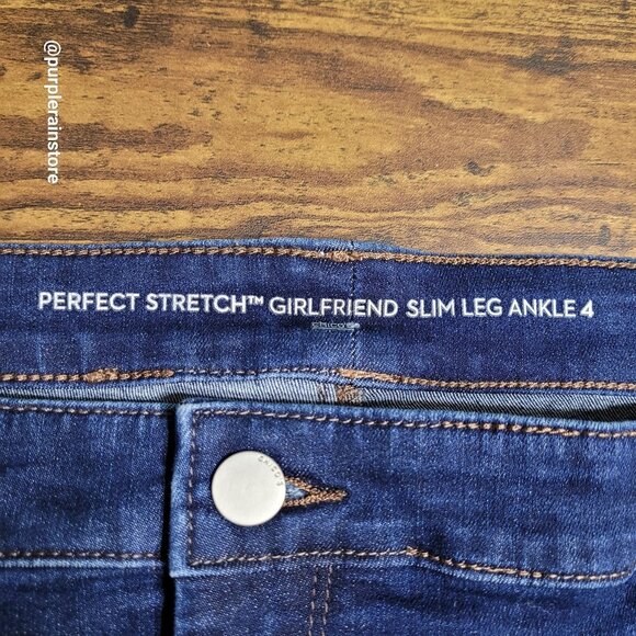 Chico's Jeans 4 = 20 Girlfriend Slim Leg Ankle High Rise Floral Embellished - Picture 3 of 11